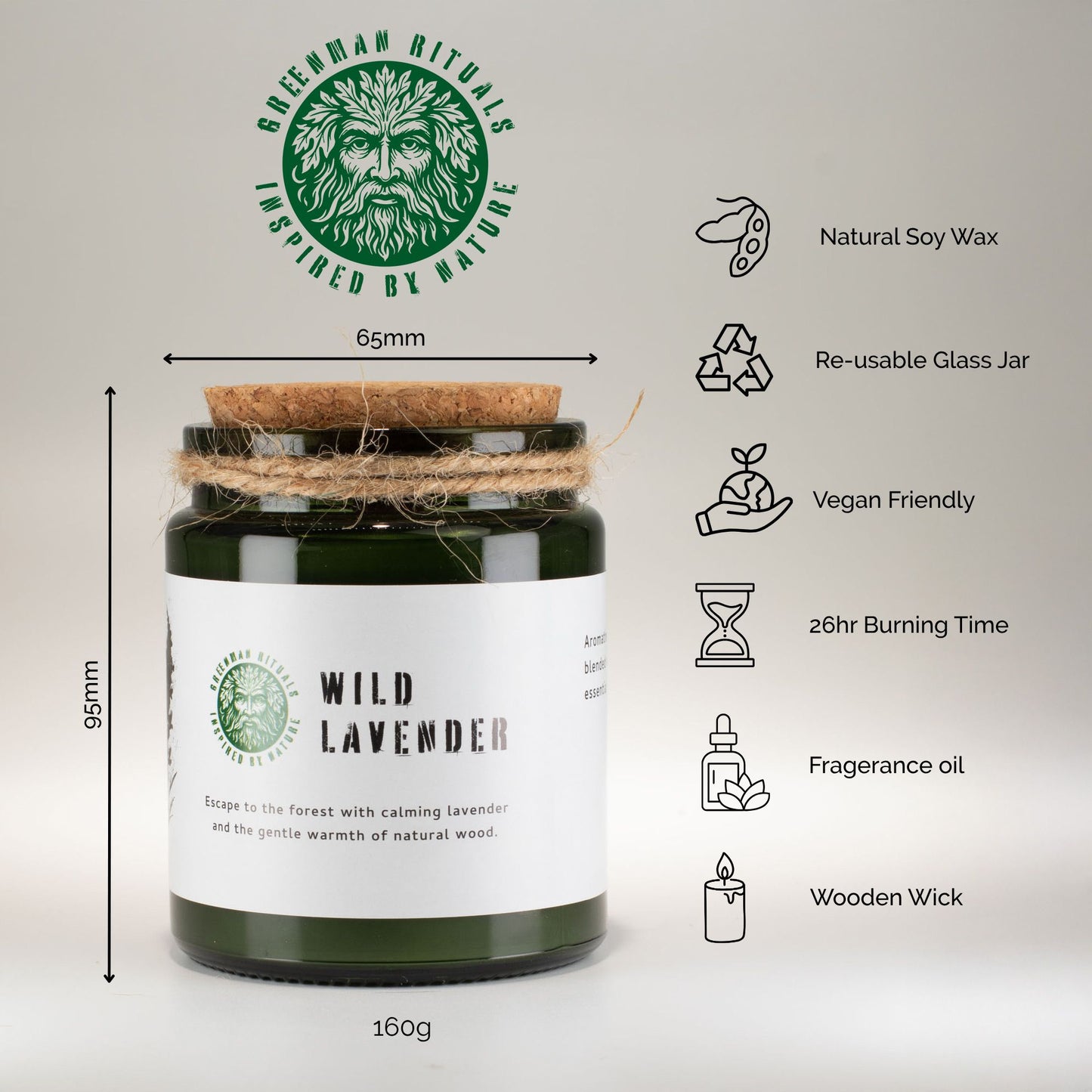 Greenman Woodwick Soy Candle - Moss & Mist
