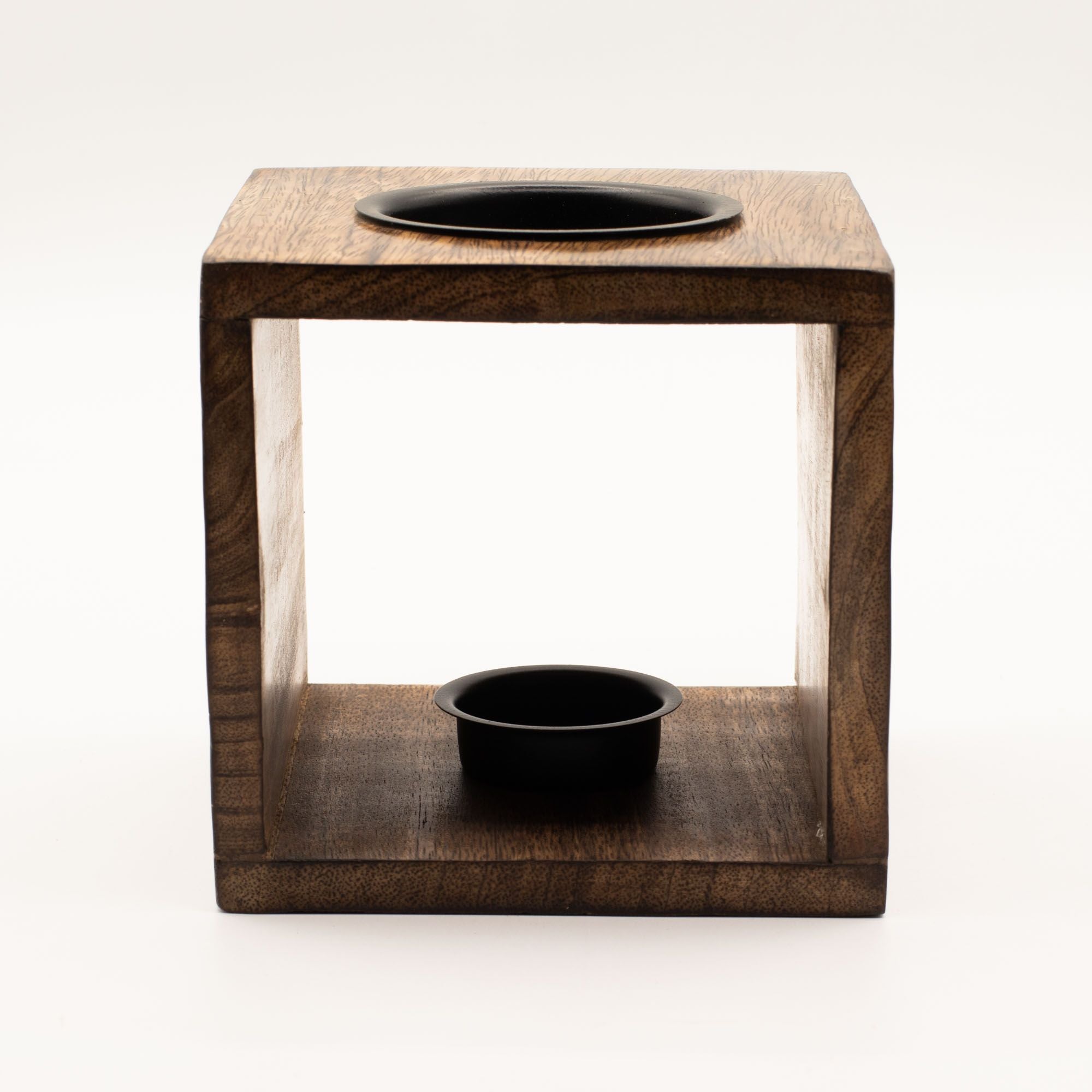 Large Square Mango Wood Oil Burner- Pentagon